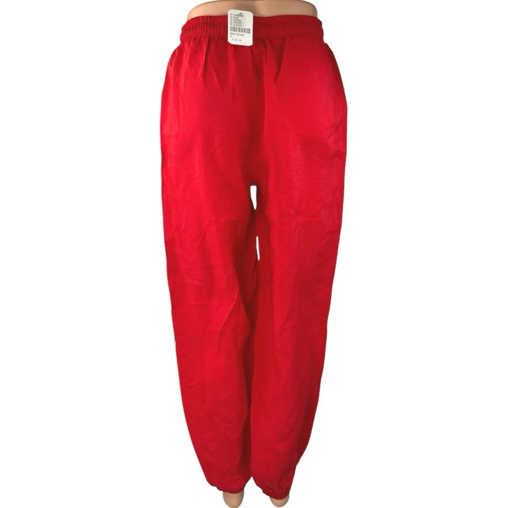NEW Urban Outfitters Women's Red High Waisted Baggy Jogger Sweat Pants Size S - Image 3