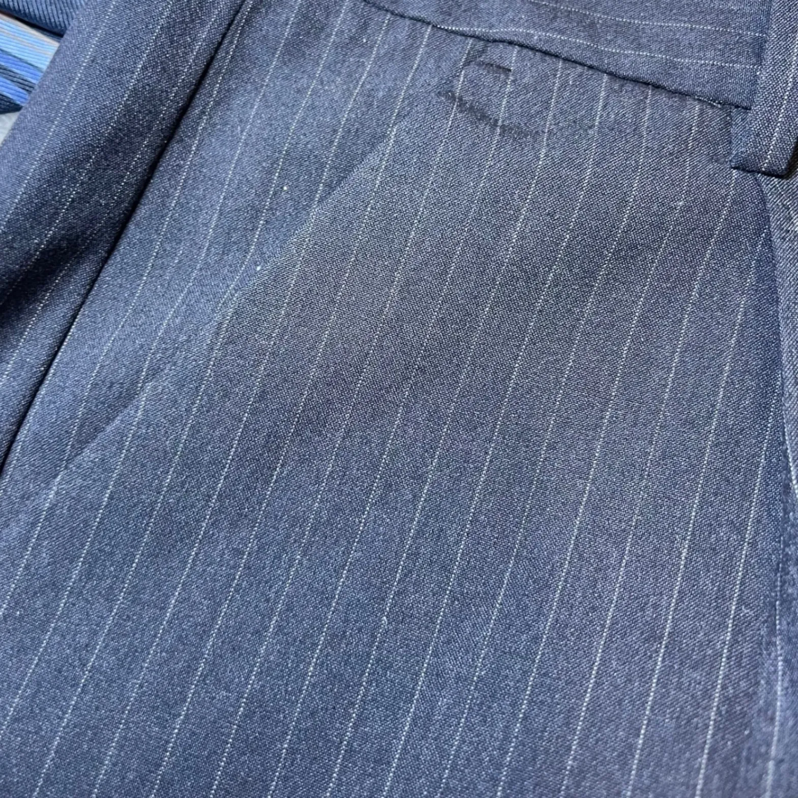 Gap Shorts with Scarf Belt Womens 8 Navy Blue Pinstripe Stretch Dressy Preppy - Image 16