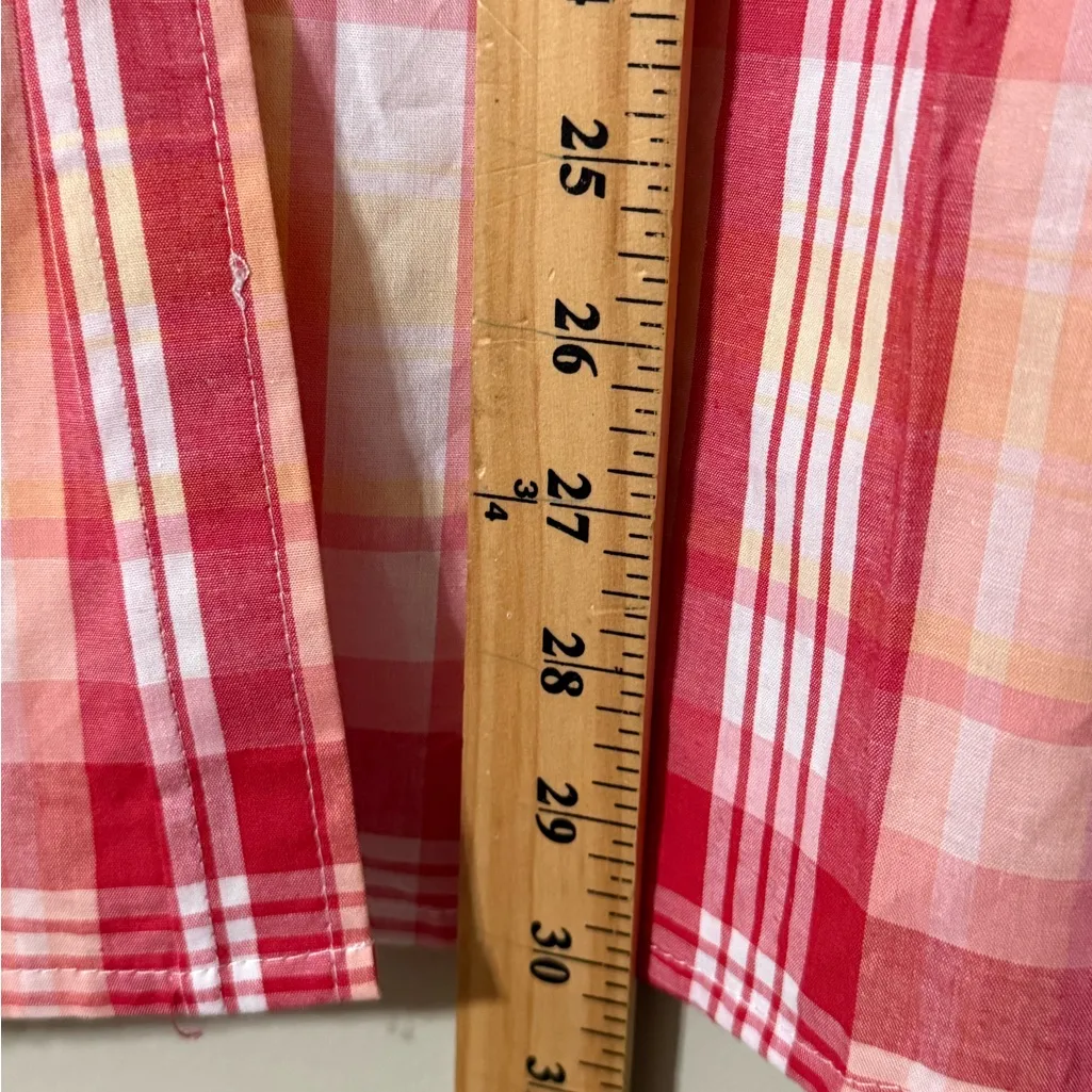 Woman Within women’s size 14/16 pastel plaid long sleeve button front casual top - Image 2