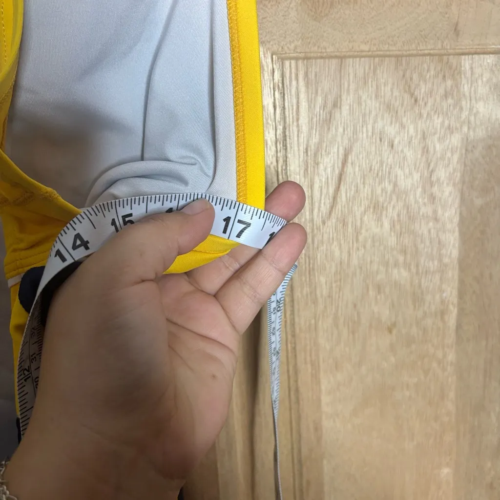 Nike women’s Yellow and Navy Swimsuit size 10 - Image 5