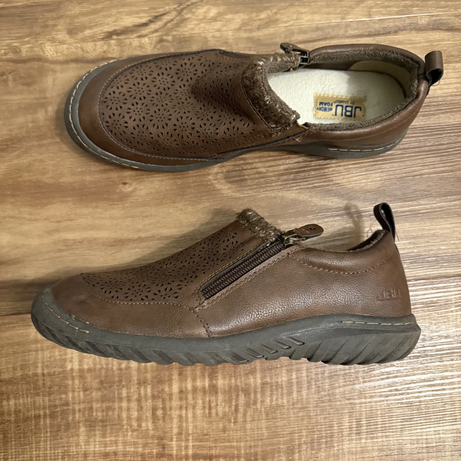 JBU By Jambu Amber Brown Faux Leather Floral Cutout Side Zip Comfort Shoe 8M‎ - Image 7