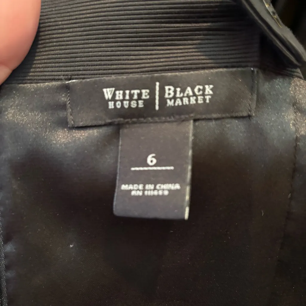 White House Black Market Structured Black Midi Dress‎ size 6 - Image 6