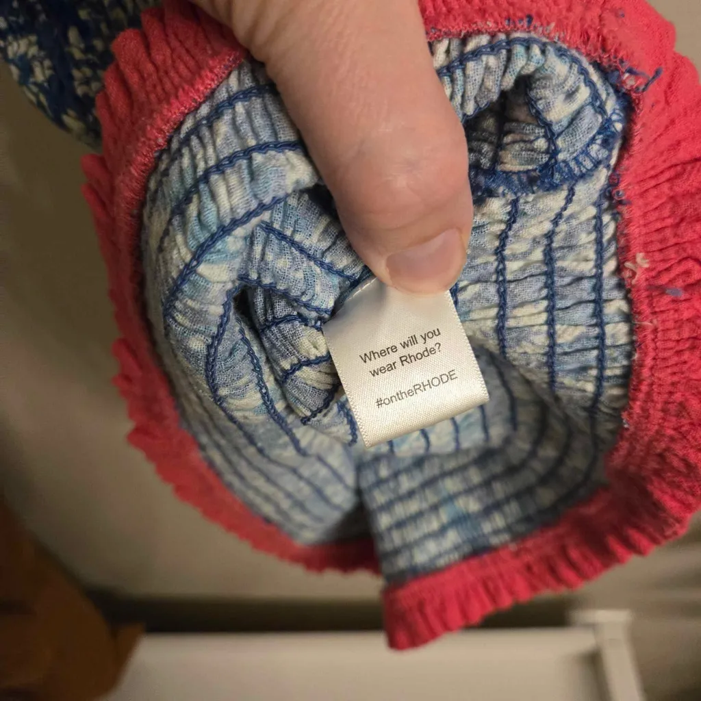 RHODE Jasmine‎ Floral Smocked Bodycon Dres Blue Size M - Image 7