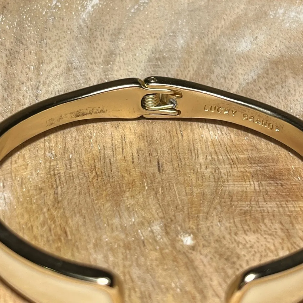Lucky Brand Gold & Cream Enamel Cuff Bracelet - Image 7