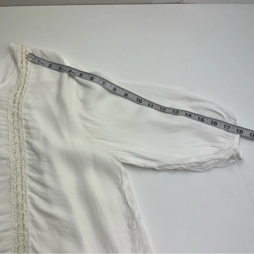 Cleobella Womens White Boho Bohemian Top Size Medium Whimsy Fairy Cottage Blouse - Image 8