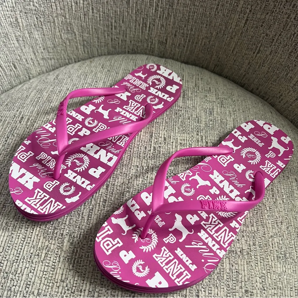 PINK Victoria's Secret Magenta Flip Flops - Image 2
