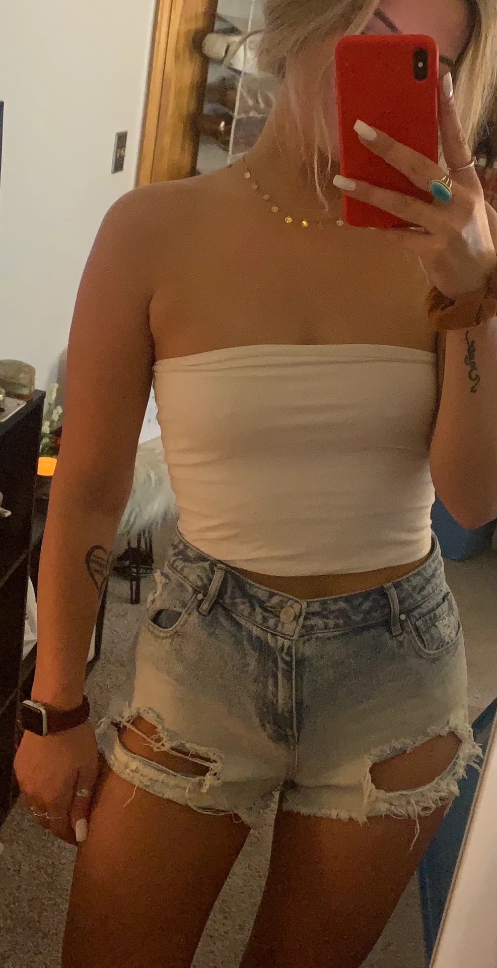 PacSun Two-Tone High Waisted Jean Shorts - Image 4