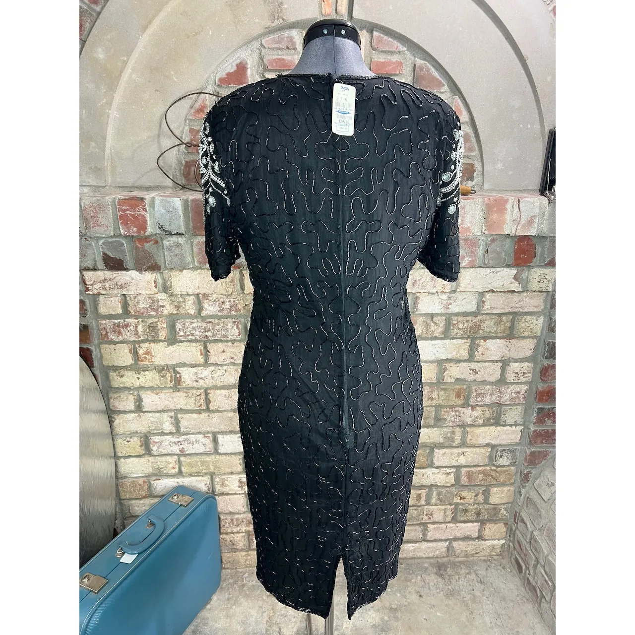 formal dress prom beaded silk 1990s NWT - Image 8