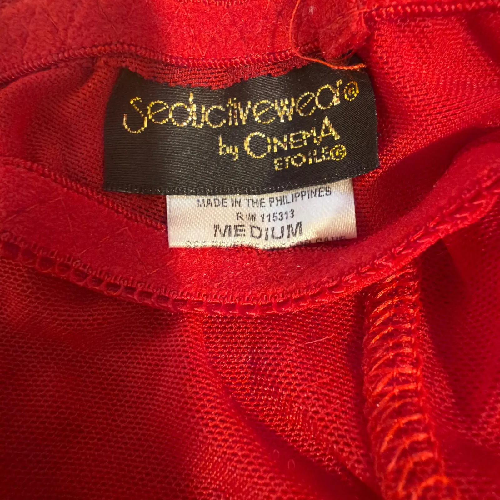 Seductivewear by Cinema Red Sequin Babydoll Lingerie Dress Medium - Image 4