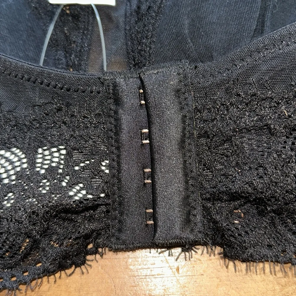 Aerie Black Lace Triangle Bralette Size Large - Image 8