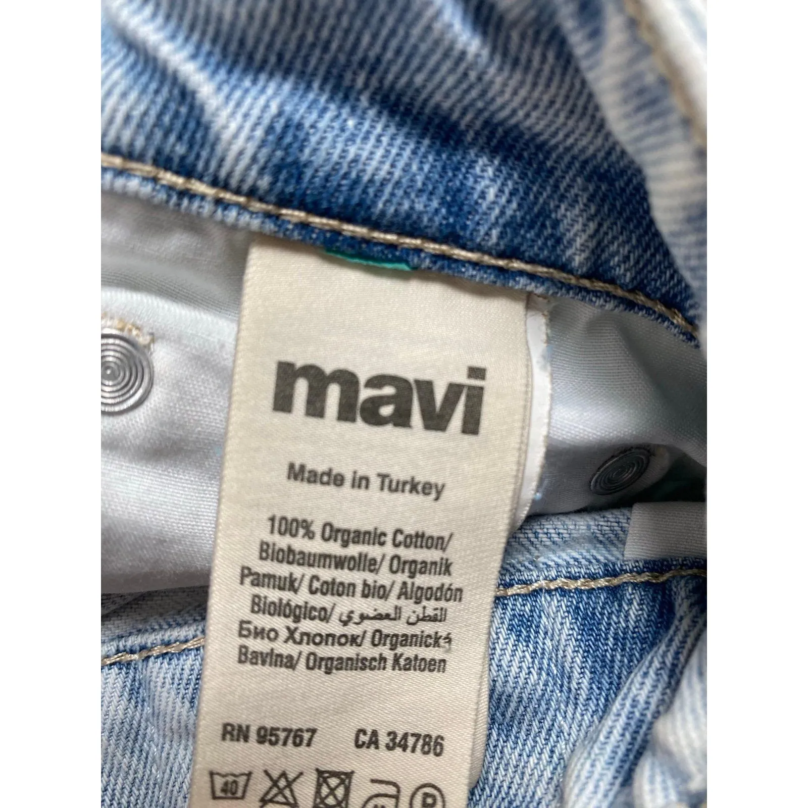 Mavi High Rise Mom Jeans Light Wash 100% Organic Cotton Blue Size 28 - Image 4