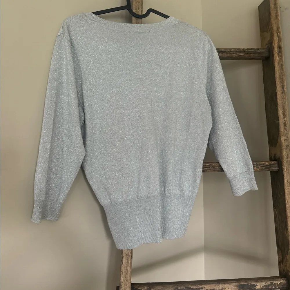 NWOT White House Black Market Silver Embellished Cardigan - Image 6