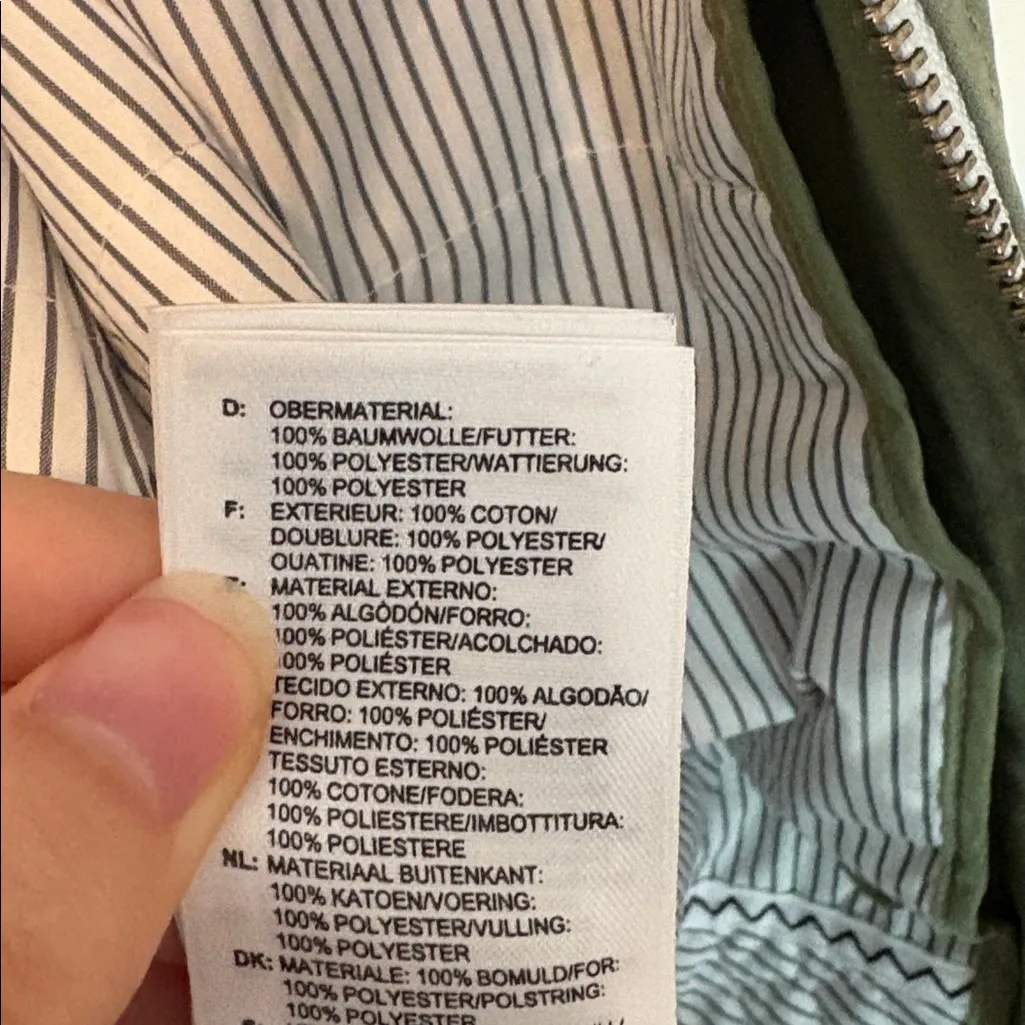 Adidas Originals Olive Green Winter Parka Jacket Military Army M Coat Women Size M - Image 6