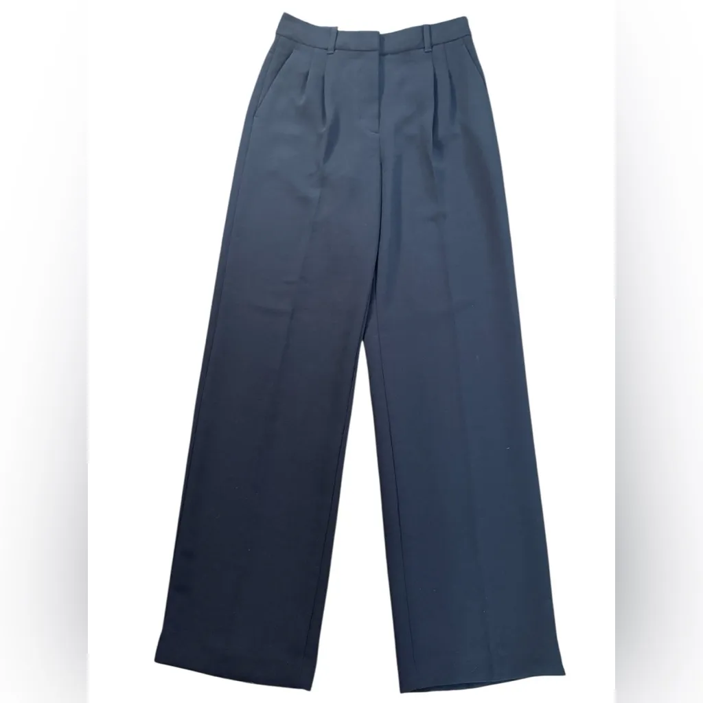 ARITZIA The Effortless Pant Crepette Wide Leg Black Size 6 Tall NWT - Image 3