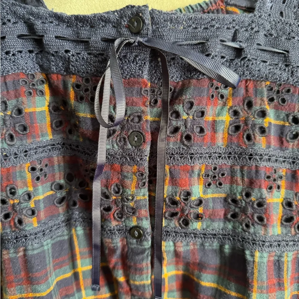 NWT American Eagle Lace Puff Sleeve Cropped Peasant Top - Image 5