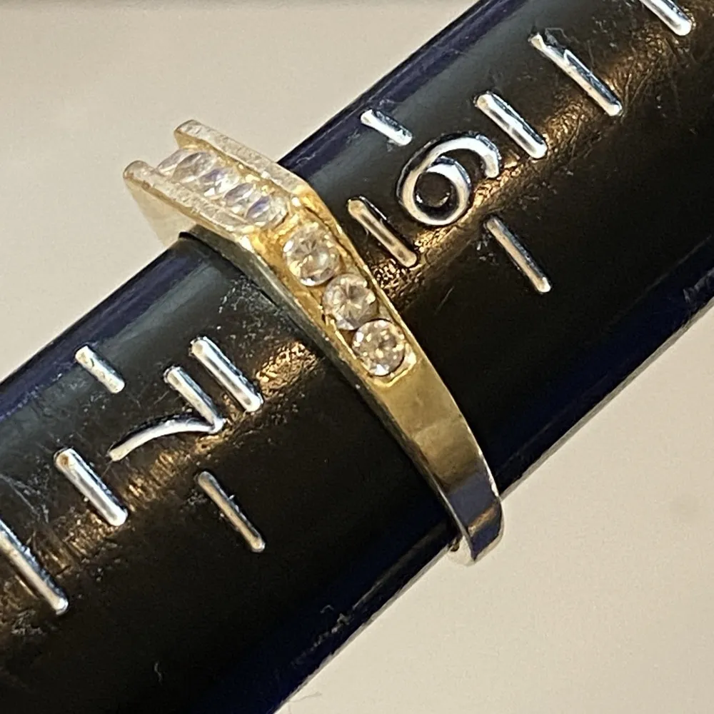 14k Yellow Gold Round & Baguette Cut CZ Wedding Band Anniversary Ring Gift - Image 5