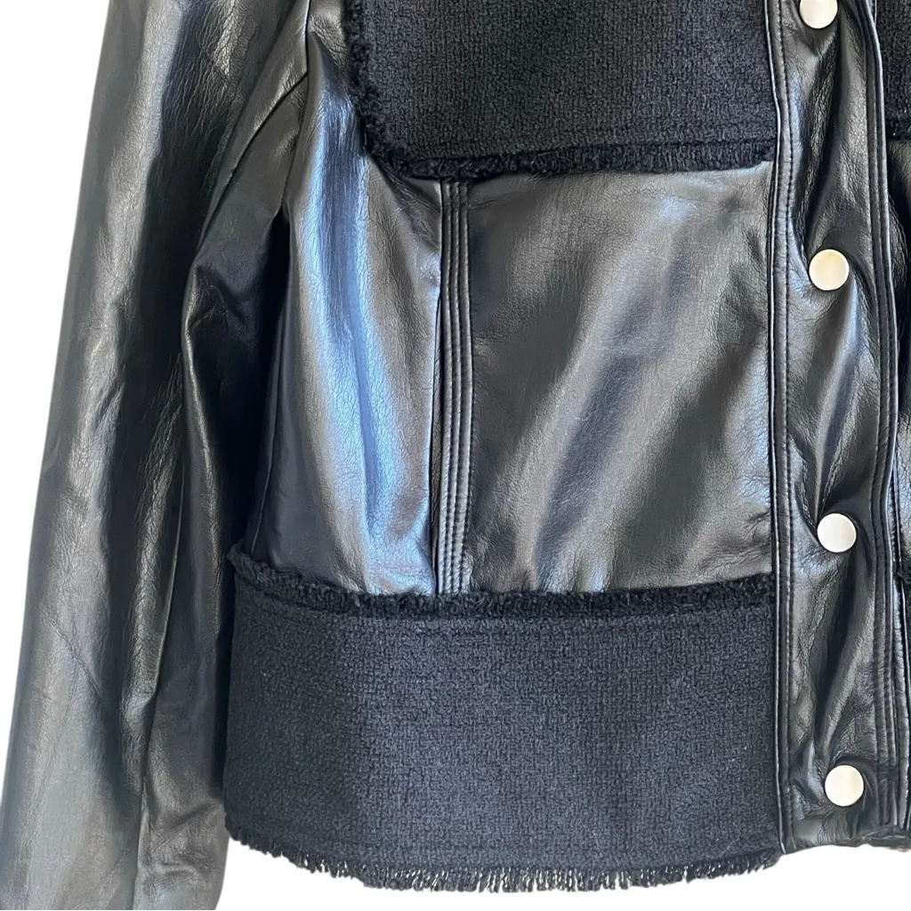 Melissa Nepton Miley Vegan Leather Tweed Jacket Black Size undefined - Image 8