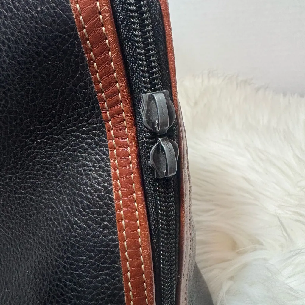 BALLY B Logo Black and Brown Leather Handbag - Image 9