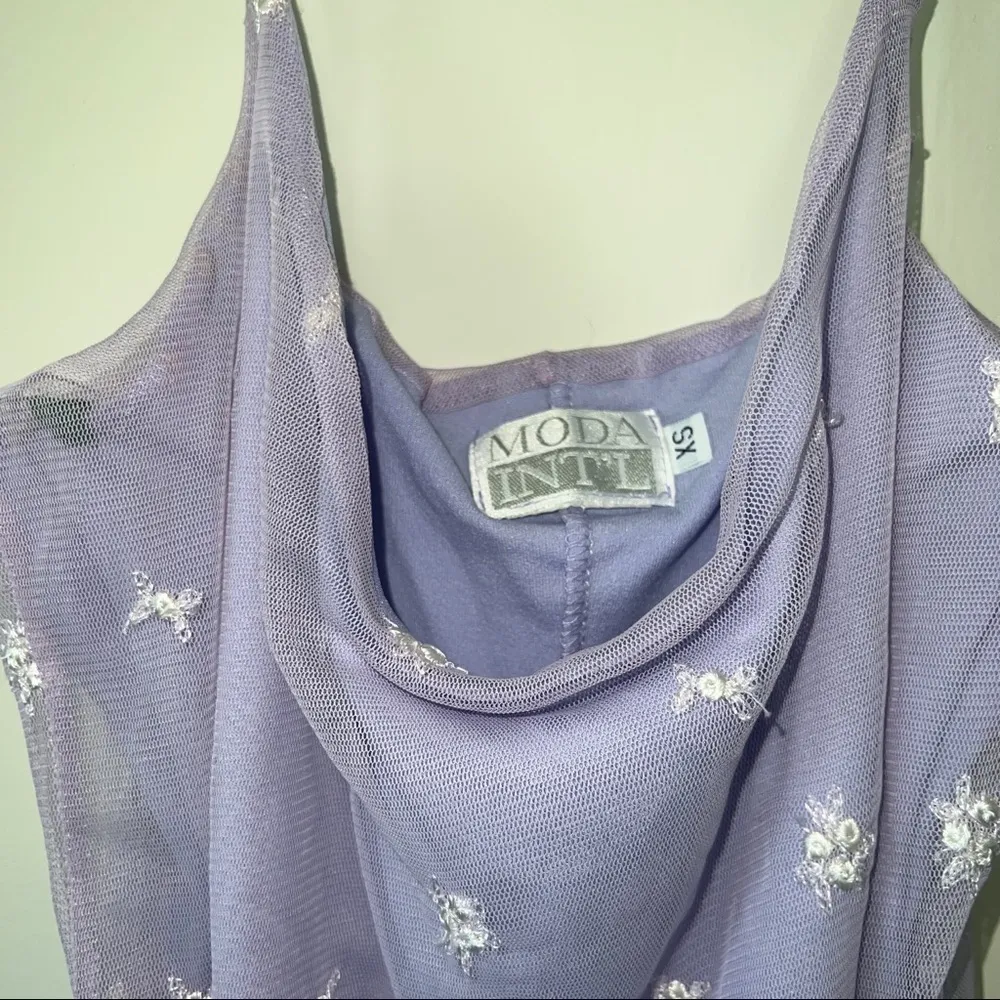 Vintage Moda International MIDI Dress Purple Size XS - Image 8