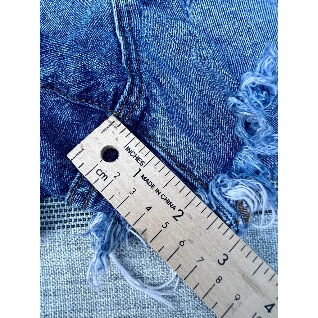 Articles of Society Womens Size Sz 27 Denim Shorts Blue Jean Cut Off - Image 6