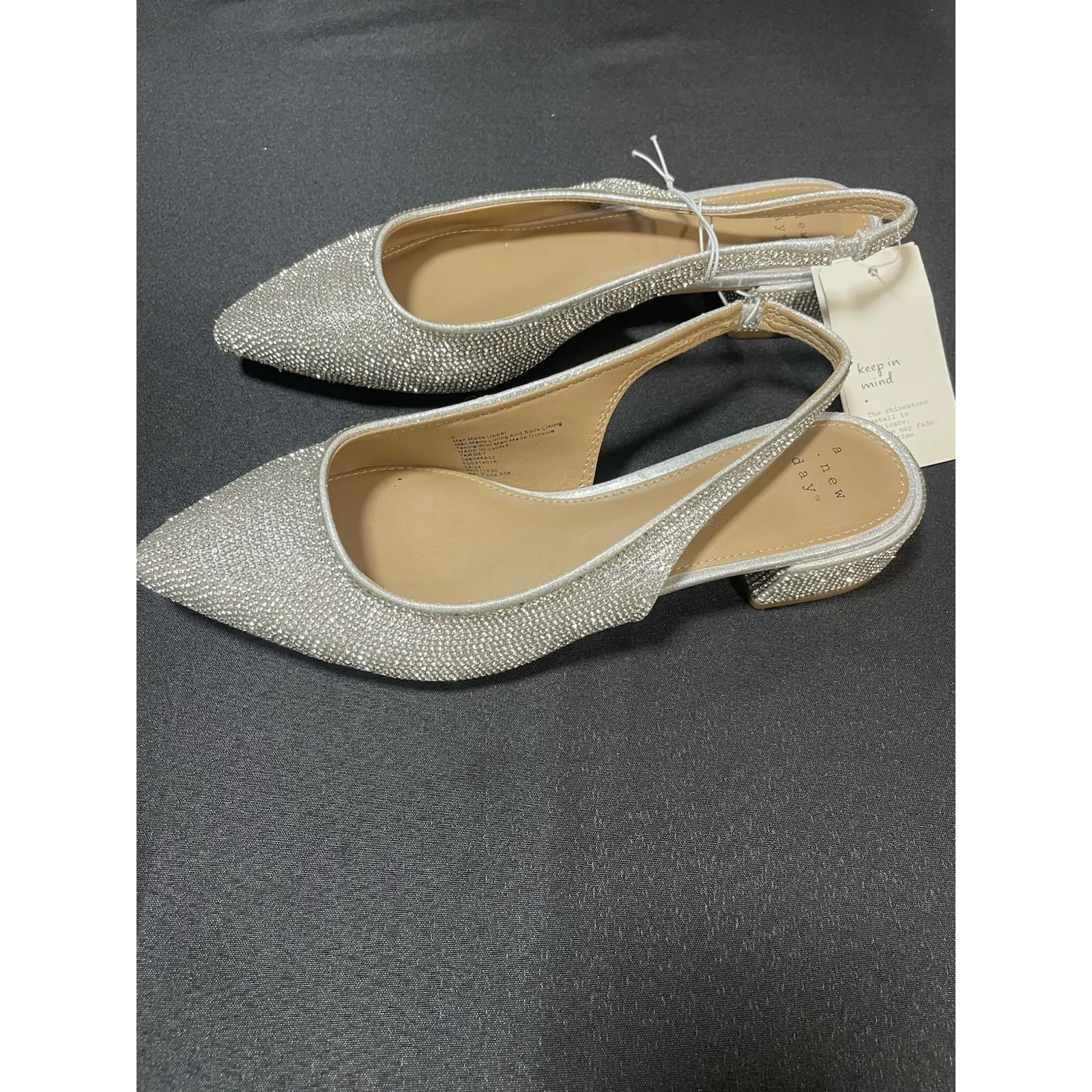 New Day Women's Elle Rhinestone Slingback Pointed Toe Heels in silver - Image 2