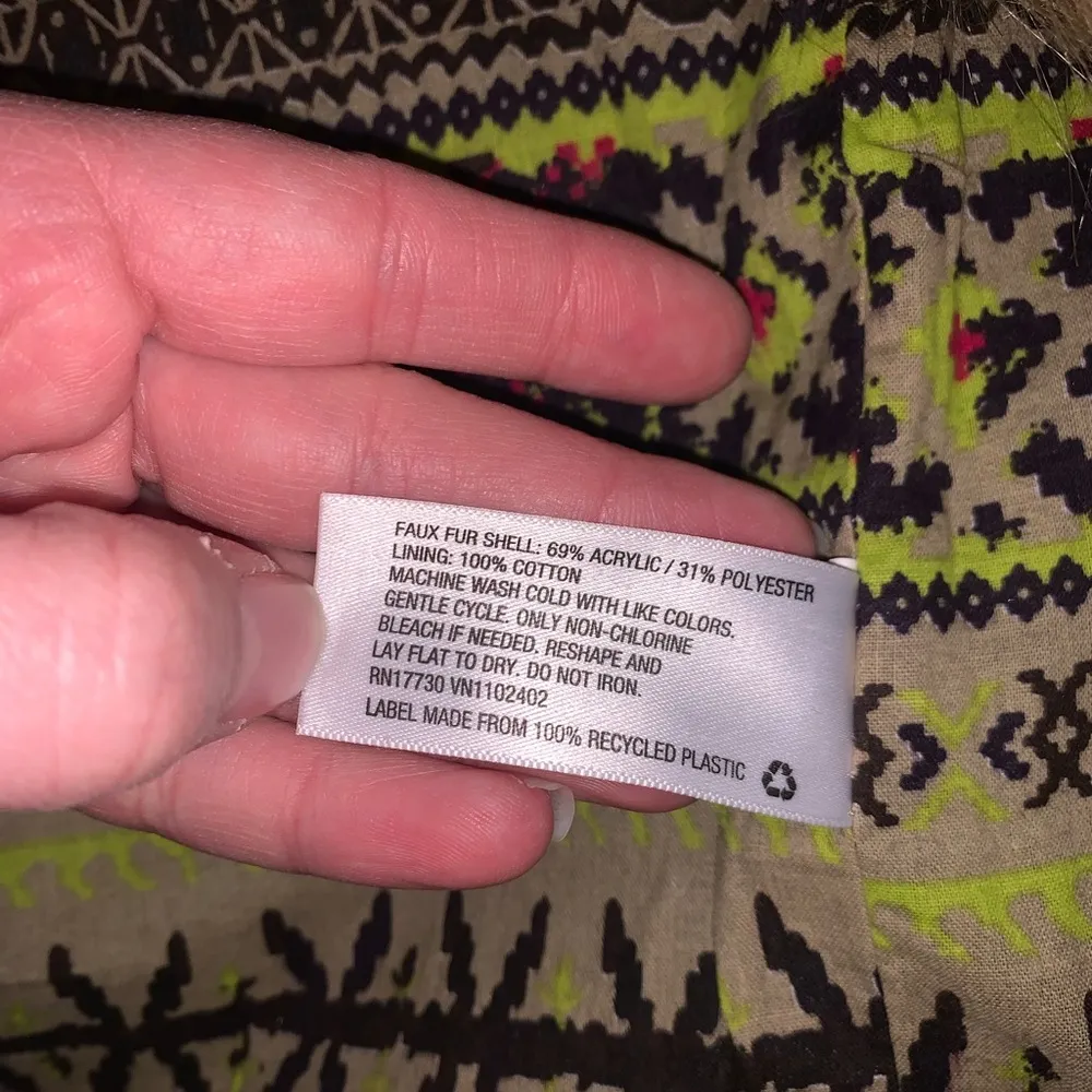 Mossimo Faux Fur Brown Speckled Furry Fuzzy Vest XS Boho Indie Hippie - Image 9