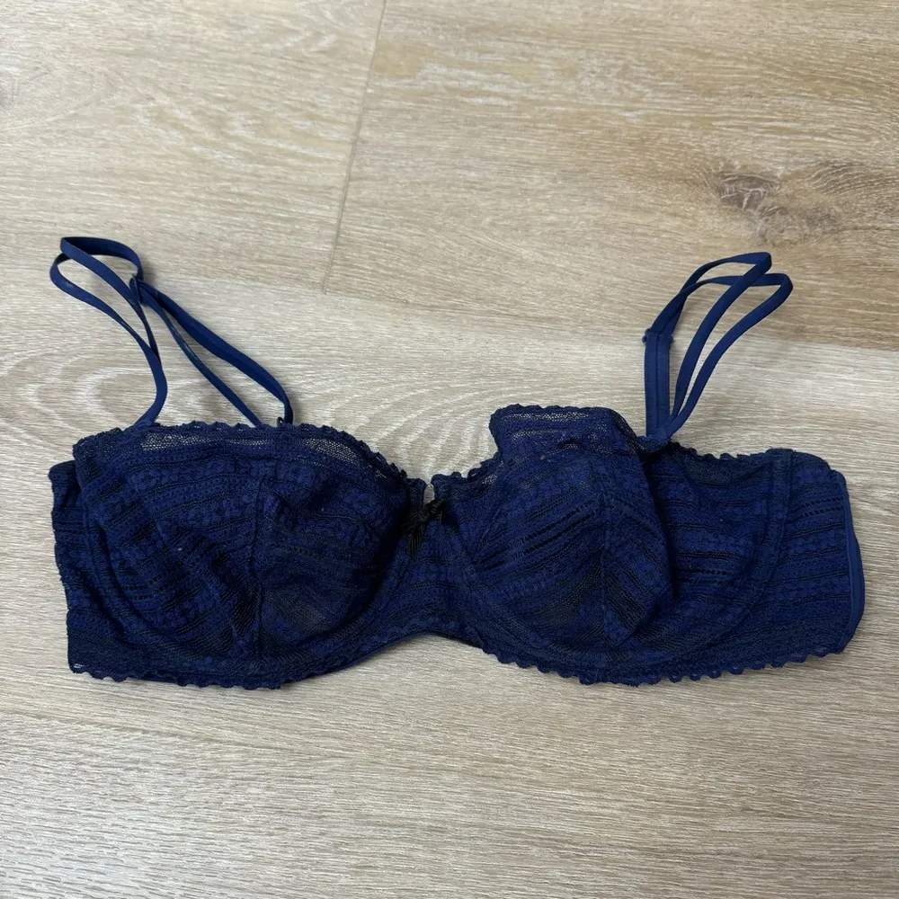 Victorias Secret Unlined Underwire Balconette Bra Blue - Image 2