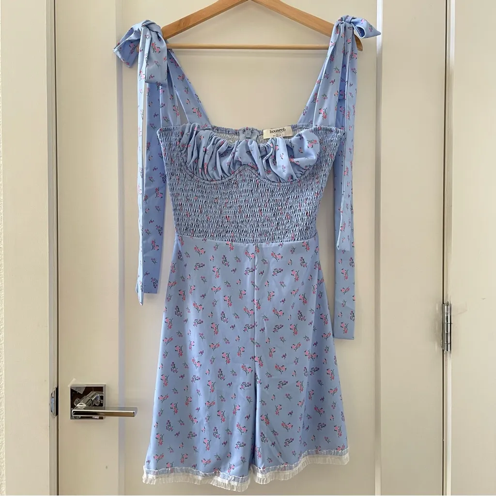 House Of CB ‘Lana’ Jumpsuit Romper Blue Floral Small (Shortened) Size S - Image 3