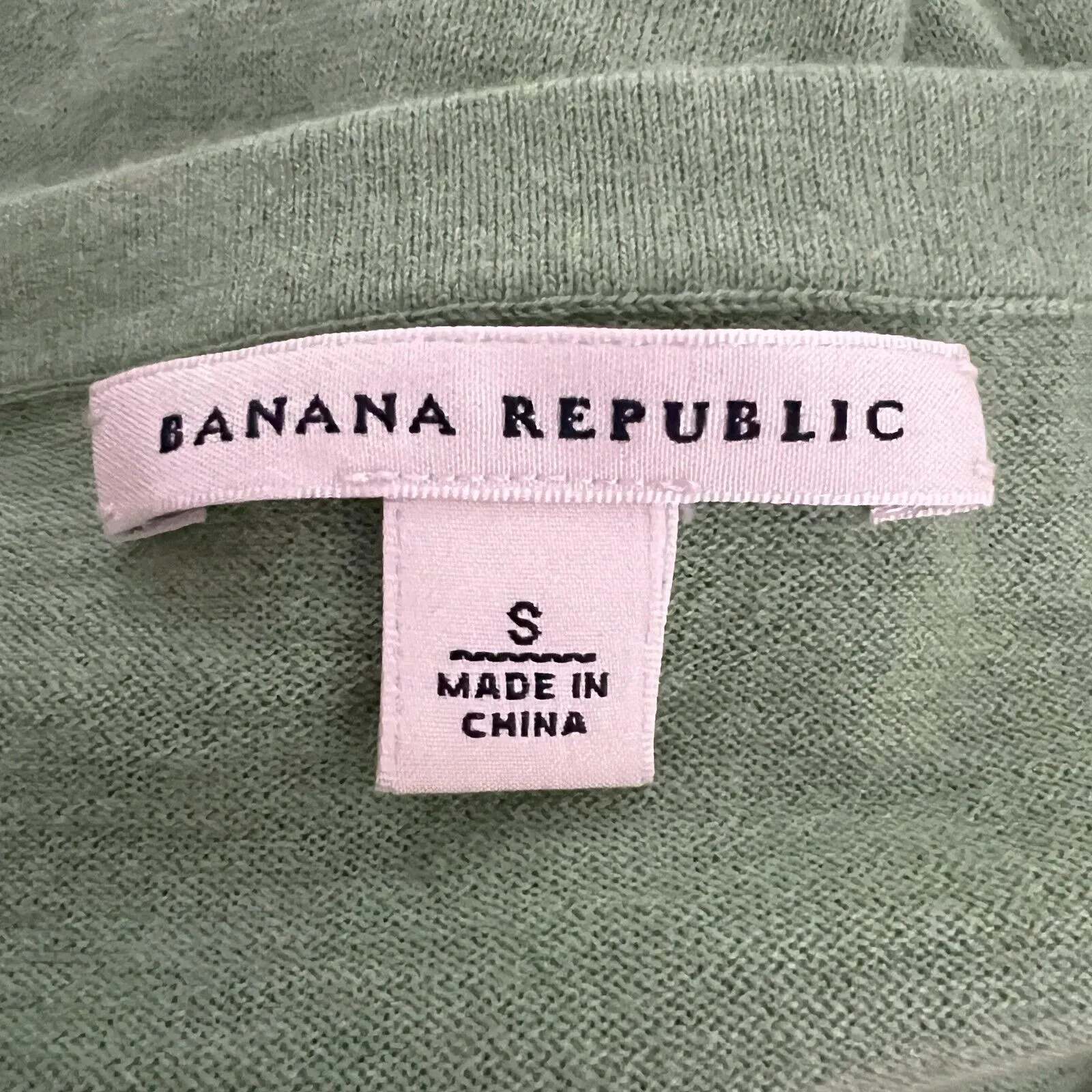 Banana Republic Sweater Women Small Green Puff Sleeve Cashmere Angora Minimalist - Image 6