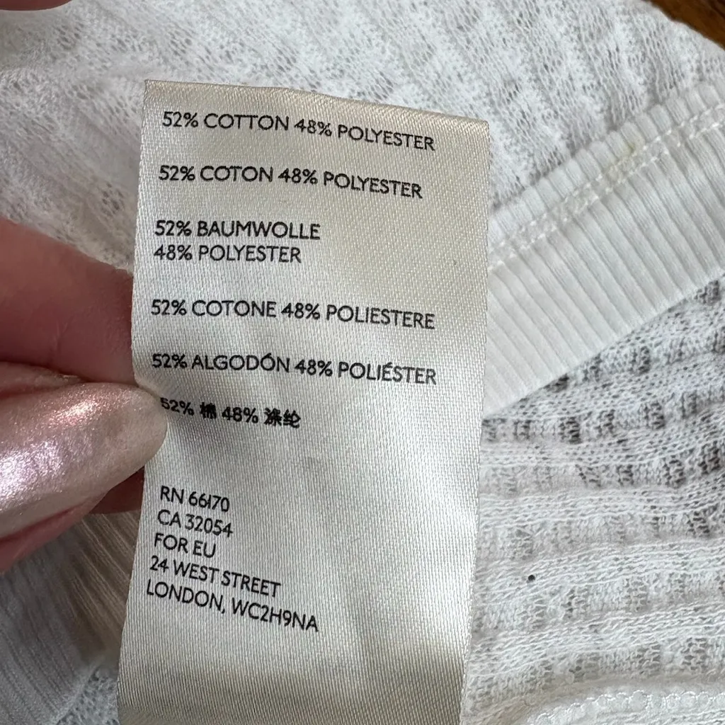 Free People We The Free South Side Thermal Top White Oversized Waffle Knit XS - Image 7