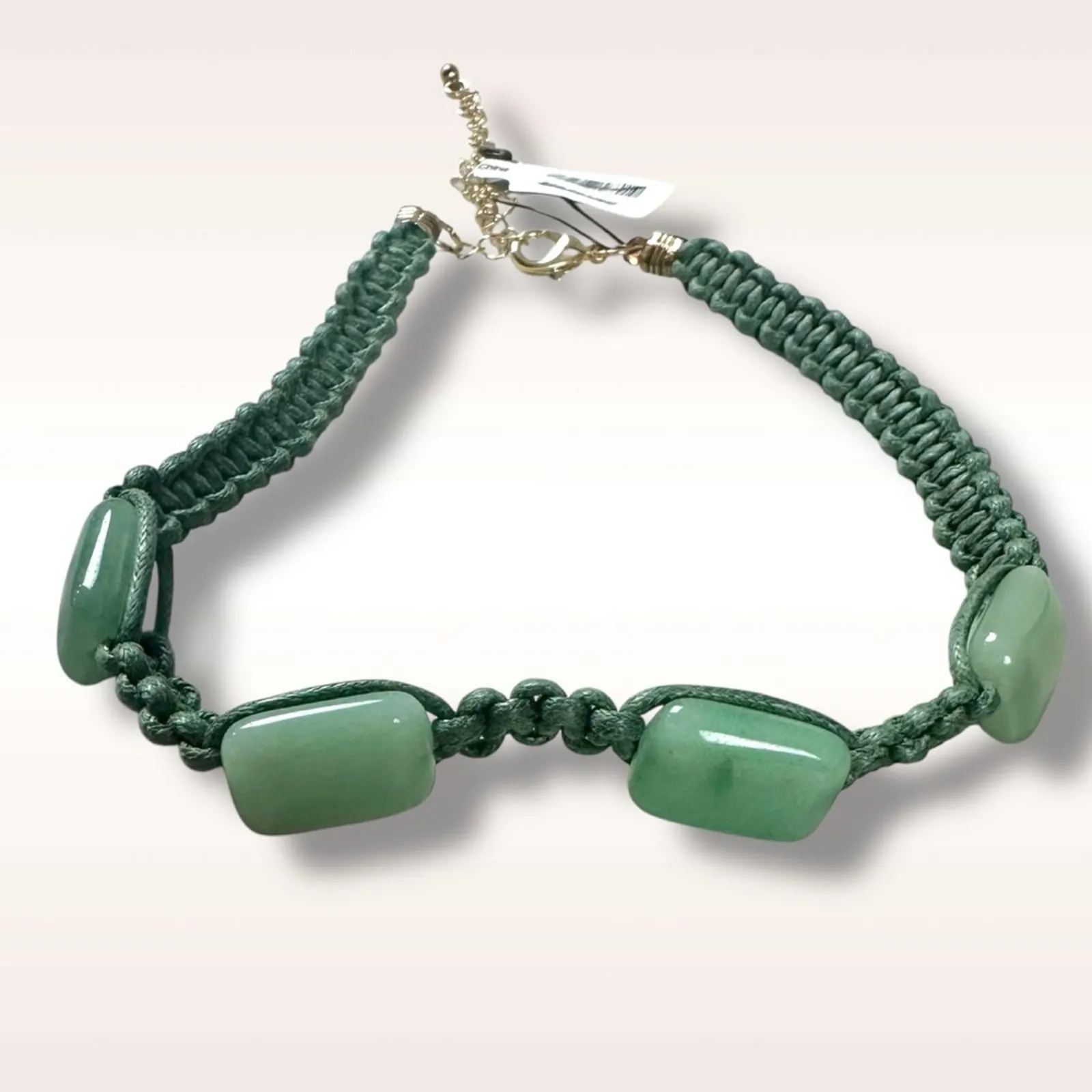 Free People Sweet Carolina Choker Necklace Jade Green Bohemian Macrame NWT - Image 6