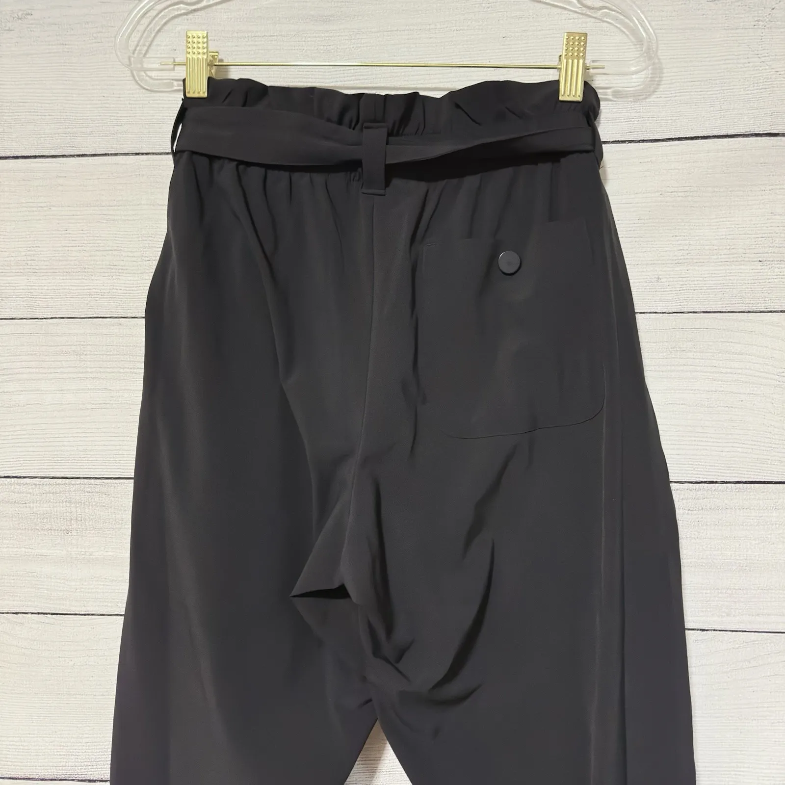 Athleta Women's Skyline Black Pant High-Rise Belted Size 8 Stretchy Business - Image 7