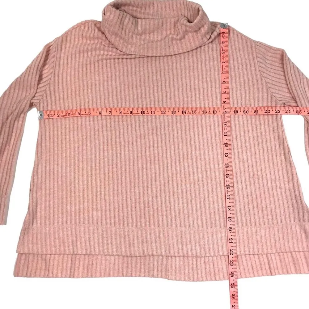 MAEVE By ANTROPOLOGIE Ribbed Cowl Sweater-Tunic Sz S Blush Oversize Boho Retro - Image 8