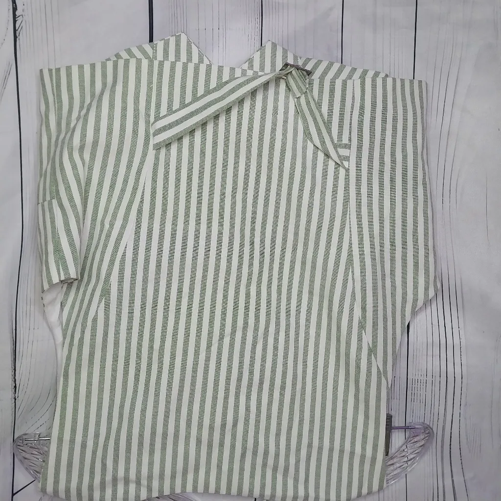 Cider Green And White Striped Women's Cropped Vest NWT - Image 5
