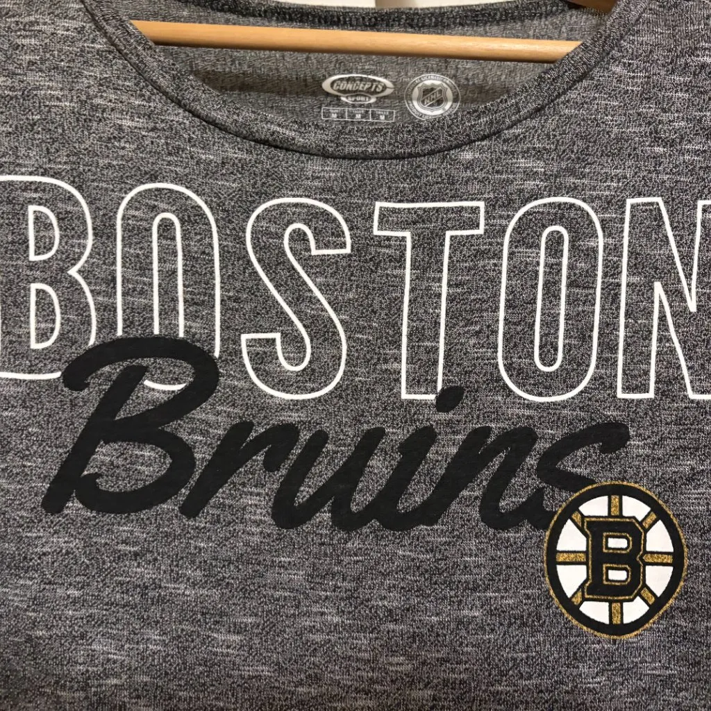 Boston Bruins Long Sleeve Shirt Women's Medium Charcoal Gray Concepts Sports - Image 2