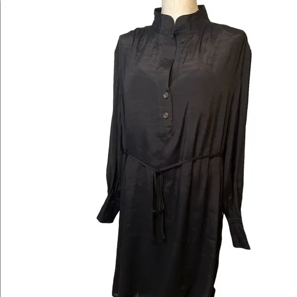 Banana Republic shirt dress black womens cuff long button sleeve NWT Sz small - Image 4