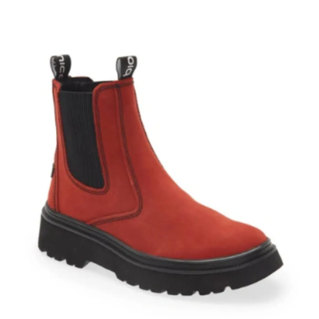 NWT $180 BIONICA Drina Water Resistant Chelsea Boot In Rouge Red Size 7.5 - Image 2