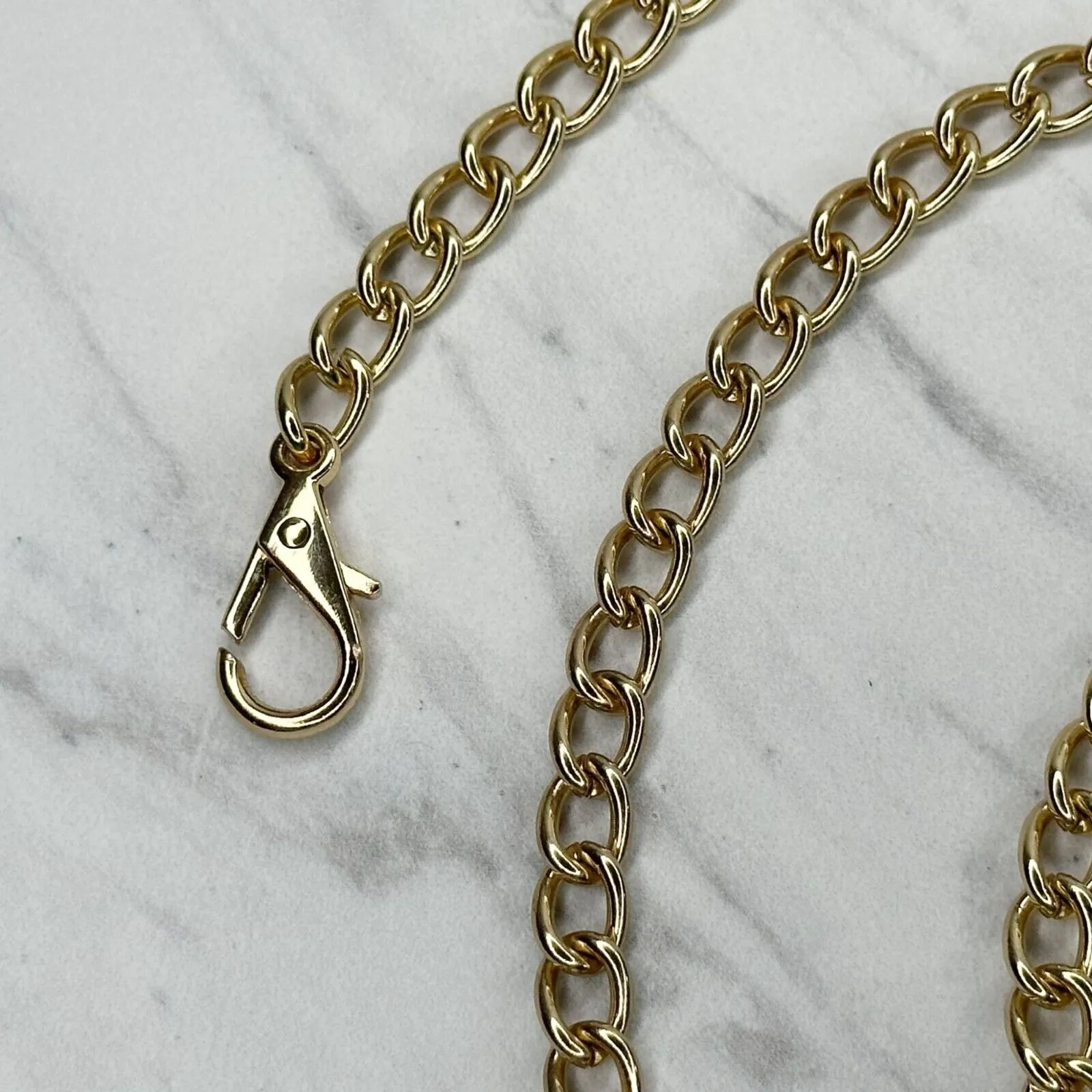 Gold Tone Chain Purse Replacement Strap 46" Crossbody ✨ - Image 2