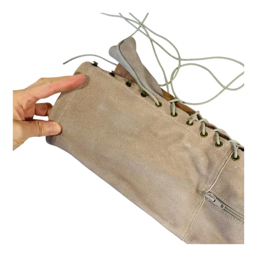 FREE PEOPLE x JEFFREY CAMPBELL Thigh High Suede Lace Up Boots - Image 7