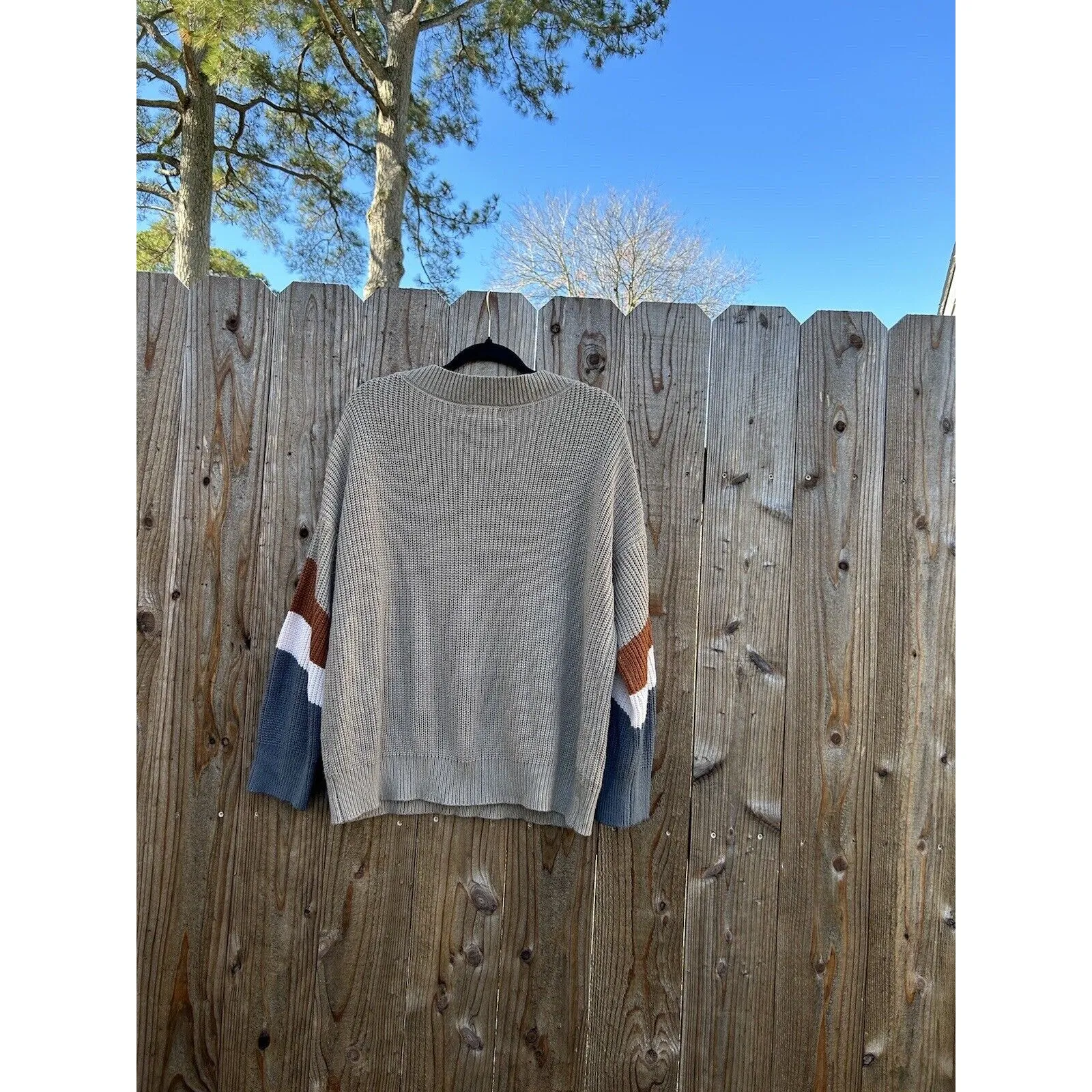 haptics by holly harper Color‎ Block Sweater Sz Small Oversized Fall Winter - Image 7