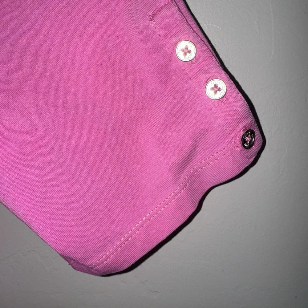 Lauren Ralph Lauren Womens Pink Short Sleeve T-Shirt Sz 1X Button Accent Cotton - Image 4