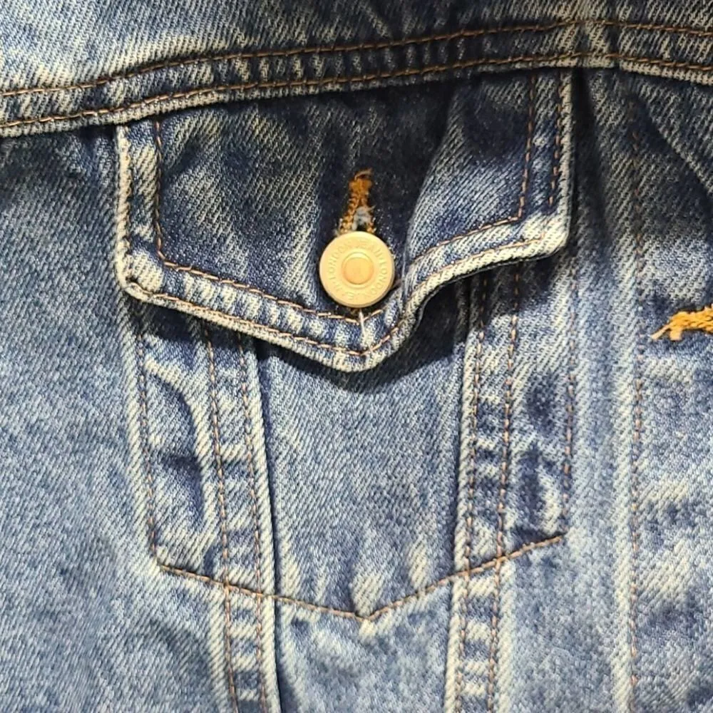 London Jean Vintage Denim Jacket Size Small Blue - Image 8