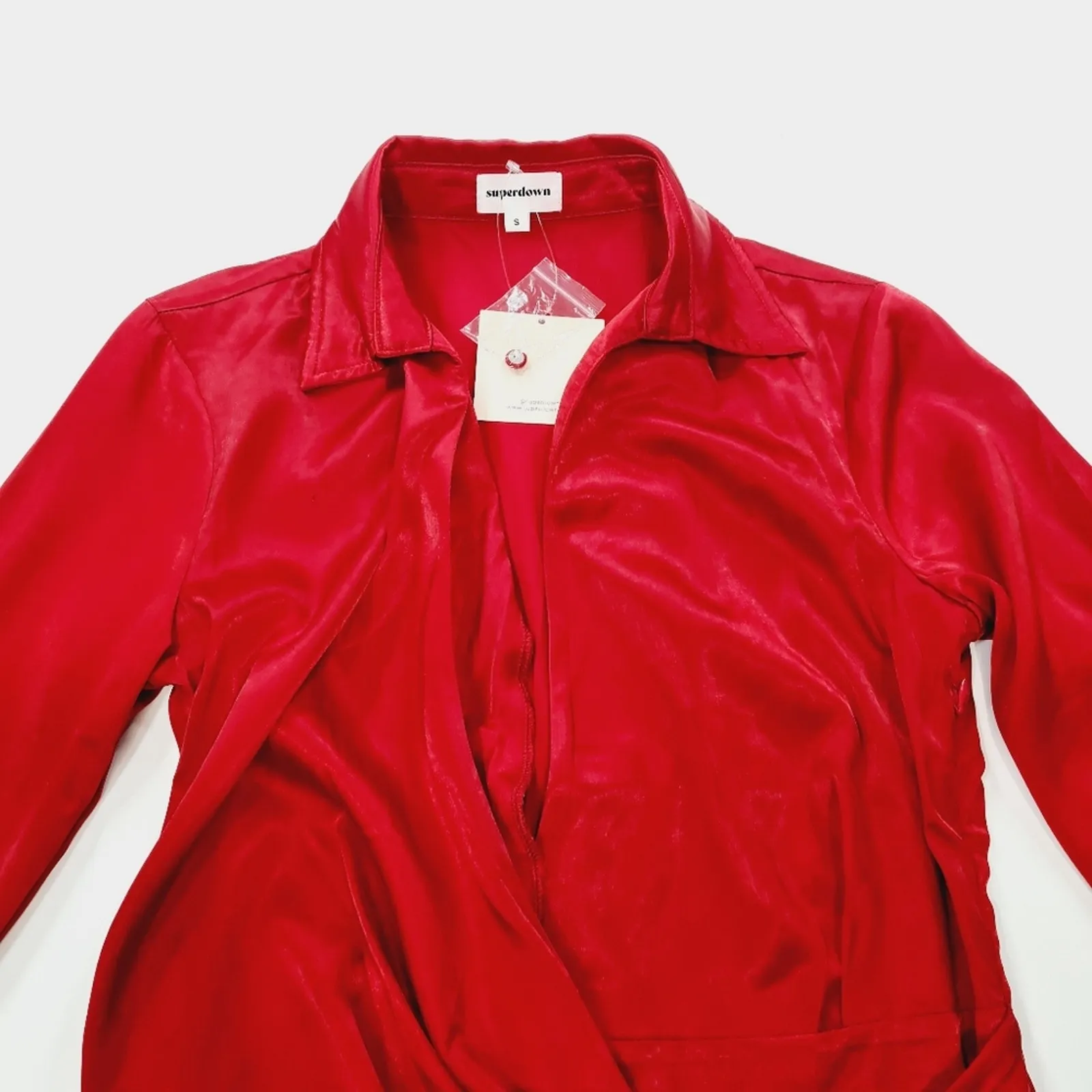 Superdown Sophie Draped Mini Dress in Red Small - Image 6