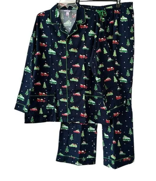Wondershop Vintage Red Truck Holiday Family Pajama PJ Set Large NEW Blue - Image 1