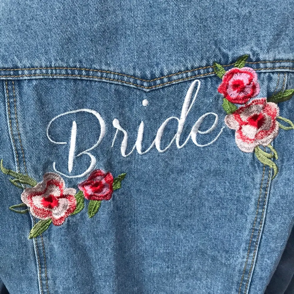 Davids Bridal BRIDE Embroidered Denim Jacket - Image 3
