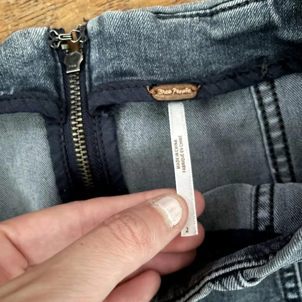 Free People jean miniskirt classic casual style cotton rayon comfortable summer - Image 3