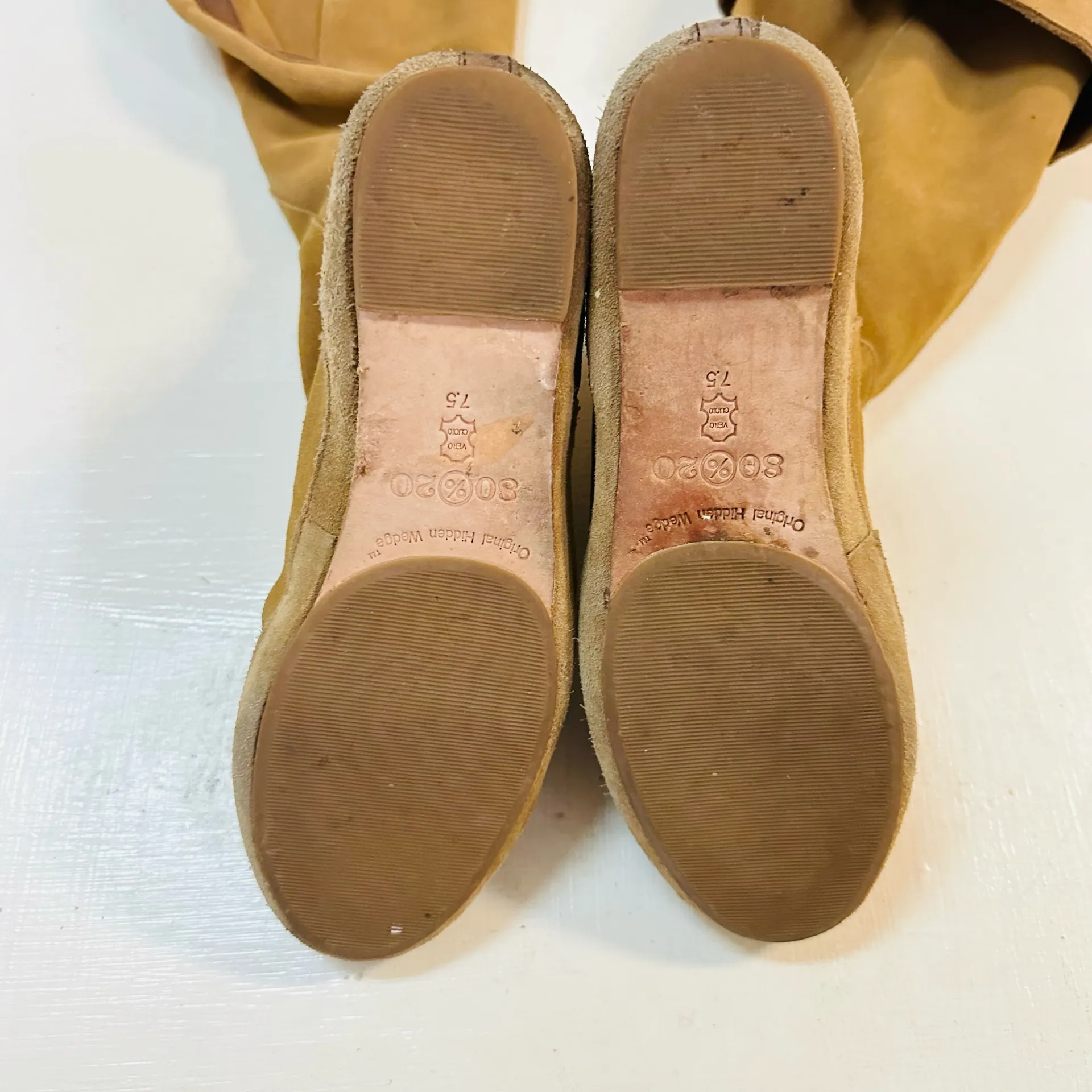 Women's Fashion Suede Leather Pointy Toe Hidden Wedge Slouchy Boots Shoes 7.5 Brown - Image 5