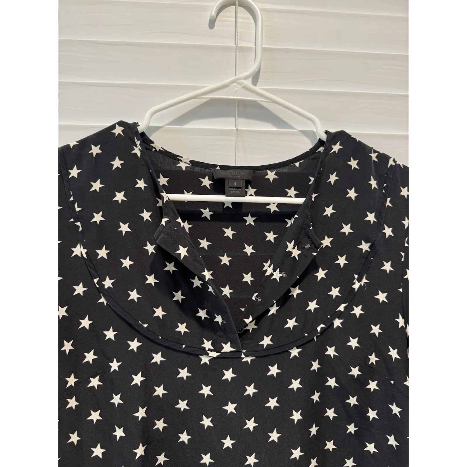 J.Crew Collection 100% Silk Star Print‎ Dress Sz 6 USA 4th Of July Patriotic - Image 5