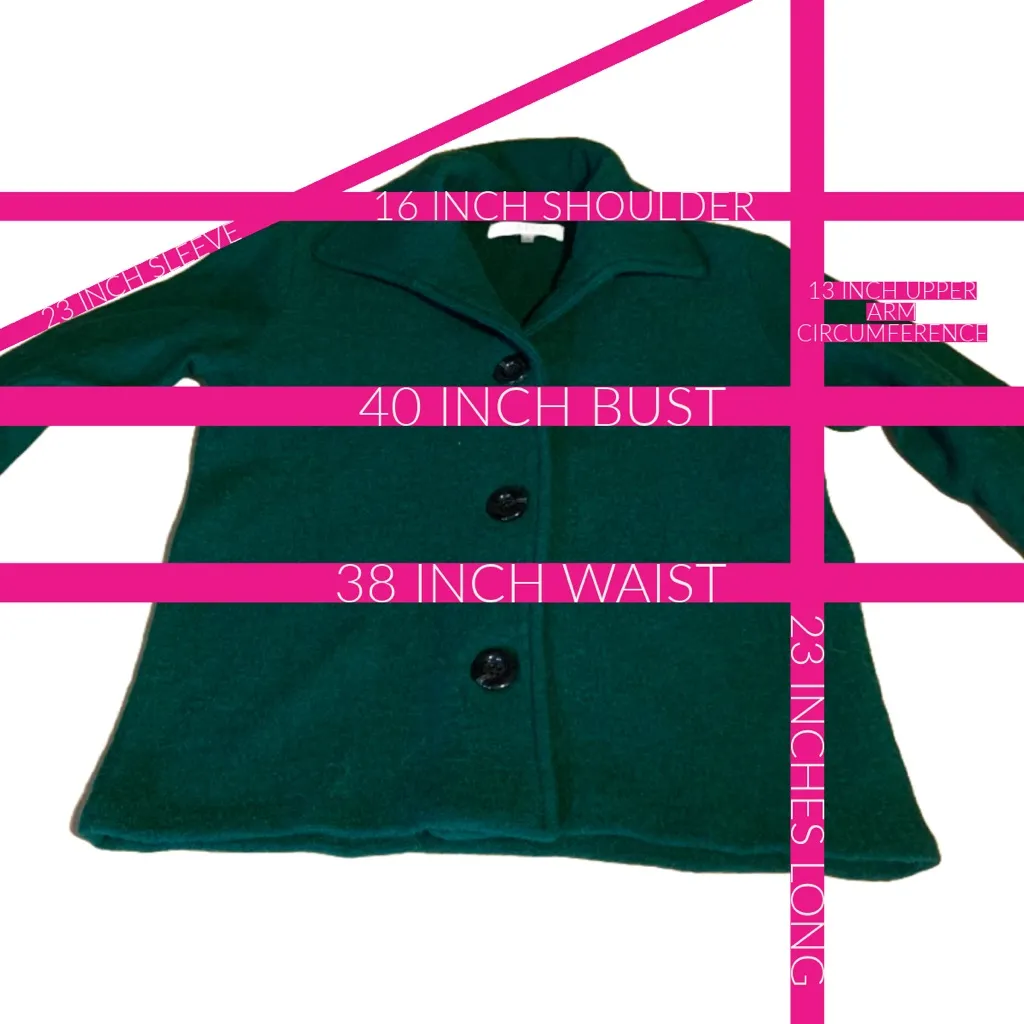 VINTAGE 1990'S KASPER GREEN BUTTON FRONT WOOL CARDIGAN SWEATER (S) - Image 11