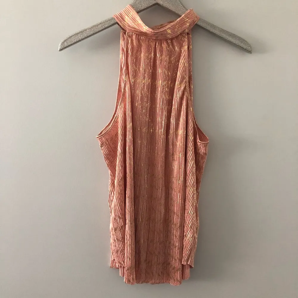Anthropologie Vickie Halter Top Peach and Metallic Gold NEW - Image 2